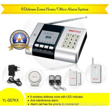 Wireless Anti-Decode 6 Defense Zones Burglar Alarm System (YL--007KX)
